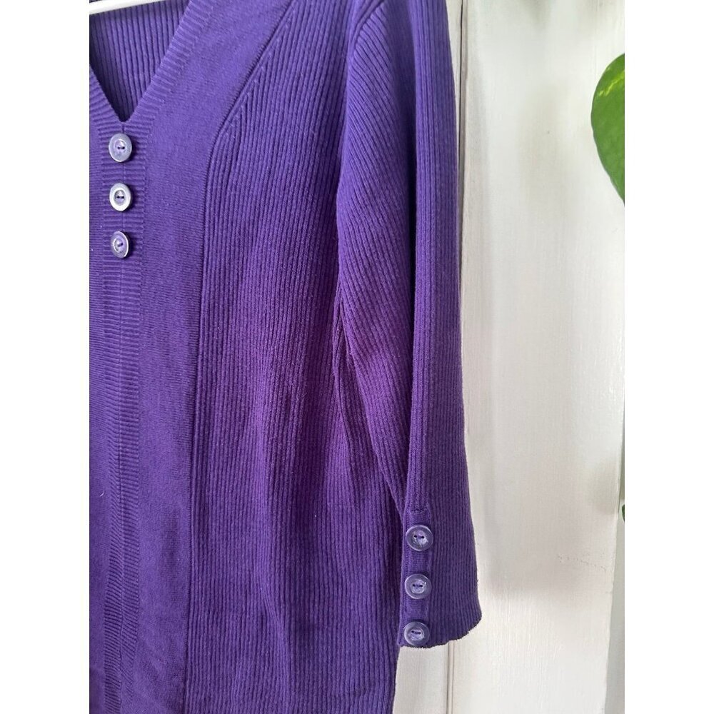 Dressbarn women’s size 2x-large purple long sleeve sweater - Picture 3 of 9